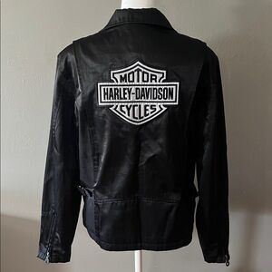 Vintage Y2K Harley Davidson Women’s Nylon Moto Riding Jacket. Size MED
